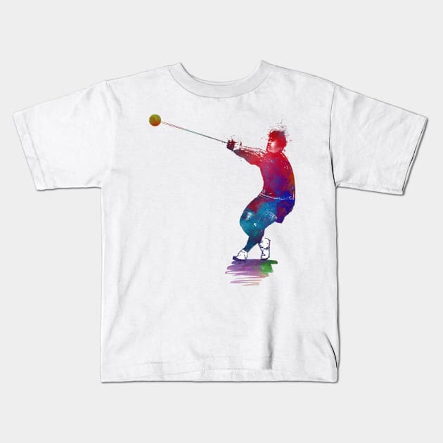 hammer throw #sport #hammerthrow Kids T-Shirt by JBJart